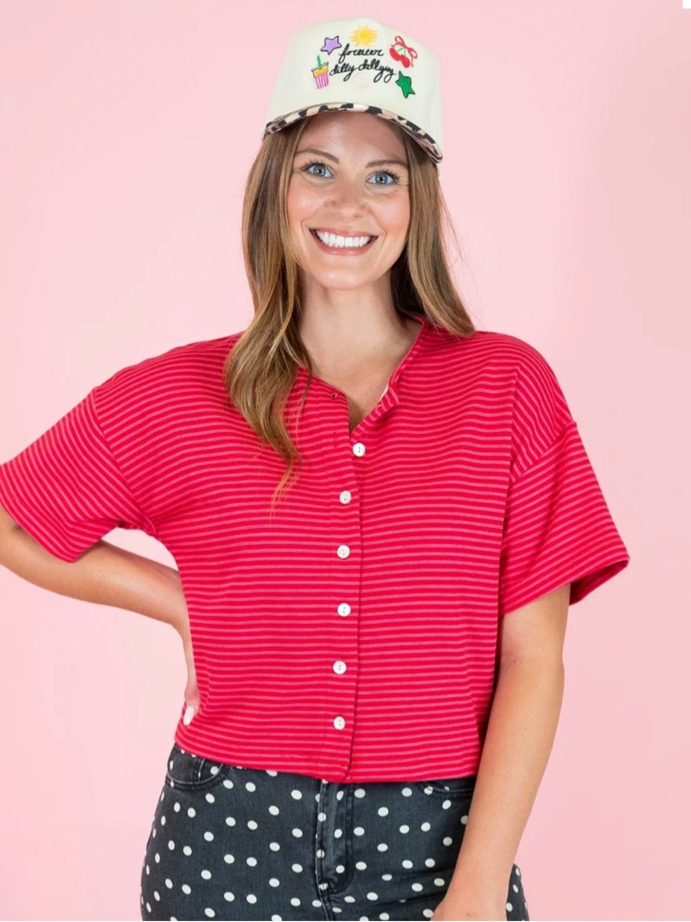 Things between Striped Button top